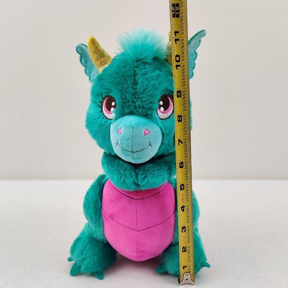Hallmark Oddly CUTE Misty Dragon Plush Teal Pink Gold Stuffed Animal Plush Toy - Picture 7 of 9